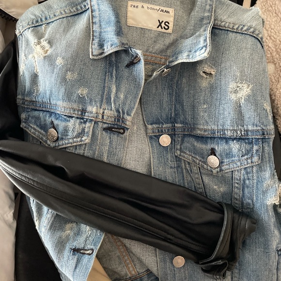 Rag&Bone JEAN jacket with leather sleeves - Picture 4 of 4